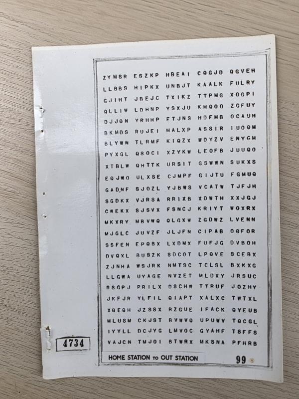 SOE code book page, original