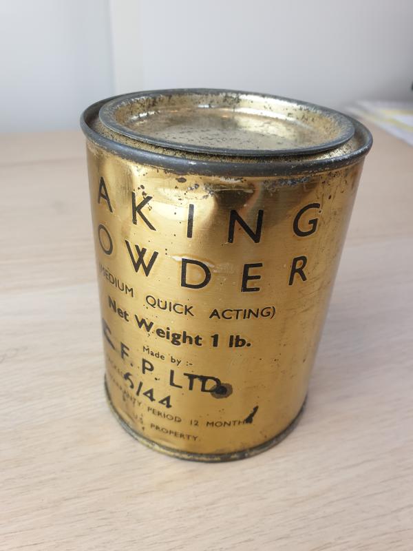 Tin of US Baking powder WW2